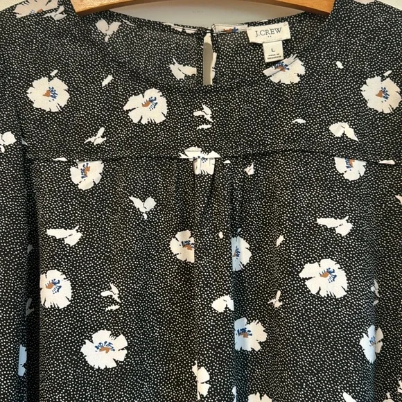 J Crew Factory floral cuffed blouse - Picture 4 of 5